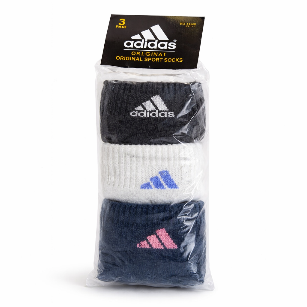 Quality-2 Adidas Premium Cotton Ankle Socks - 3 Pair Combo Pack